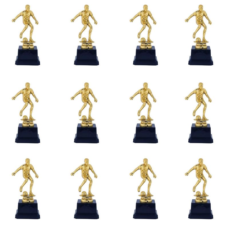 Soccer Trophy - 12-Pack Soccer Gold Trophies - Awards Recognition for Soccer Players, Coaches for Kids Tournaments, Competitions and Sport Party Decorations - Dribble Pose, 2.6 x 2.6 x 6.3 Inches