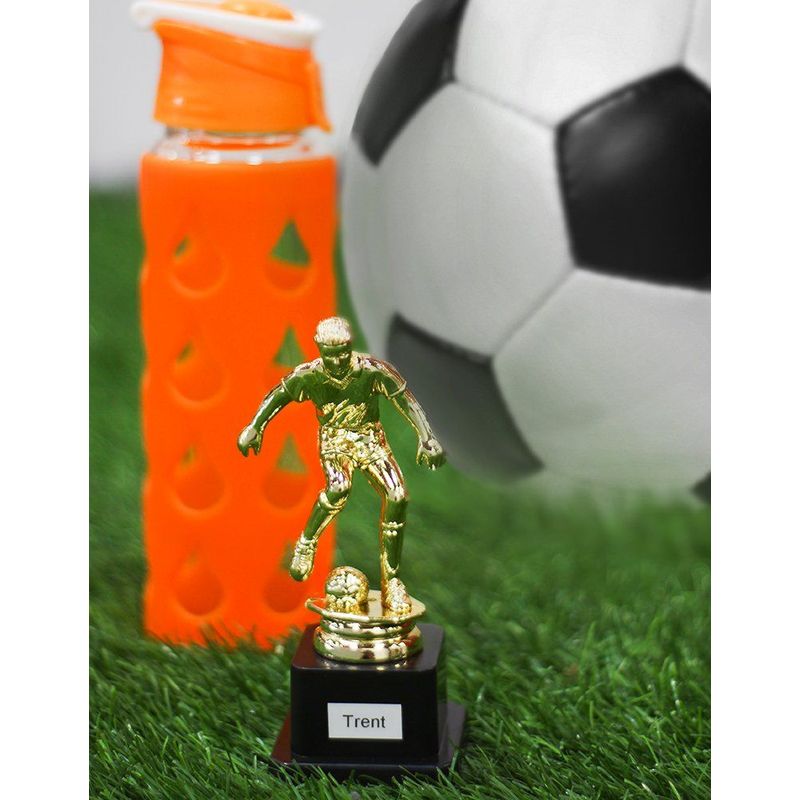 Soccer Trophy - 12-Pack Soccer Gold Trophies - Awards Recognition for Soccer Players, Coaches for Kids Tournaments, Competitions and Sport Party Decorations - Dribble Pose, 2.6 x 2.6 x 6.3 Inches