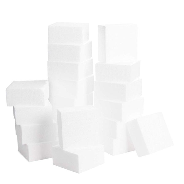 Foam Square Blocks for Crafts (4 x 4 x 2 In, 20 Pack)