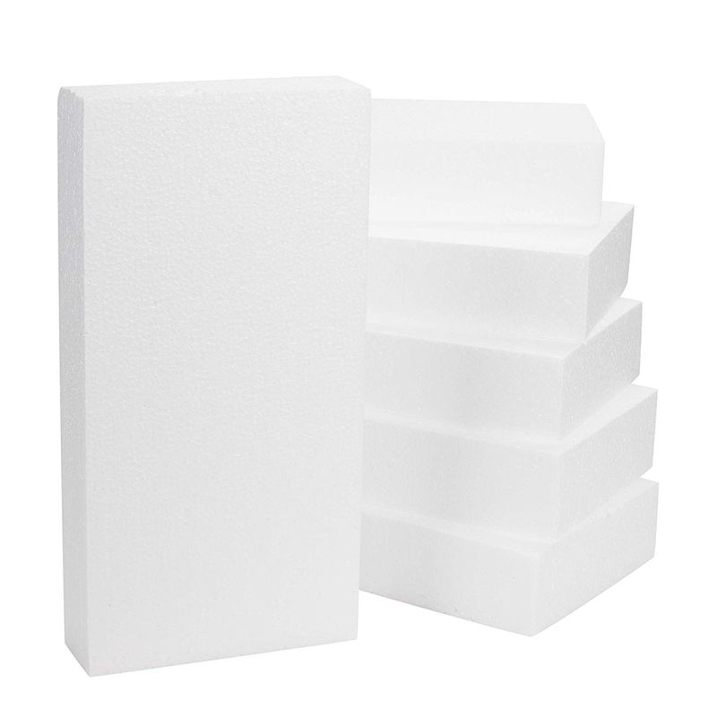 Foam Rectangle, Arts and Crafts Supplies (12 x 6 x 2 In, 6-Pack