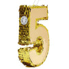 Juvale Small Number 5 Gold Foil Pinata, Fifth Birthday Party Supplies, 15.5 x 10.5 x 3 Inches