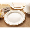 Wedding Dinnerware, Cream Plastic Plates for Parties, Birthdays (9 x 9 In, 25 Pack)