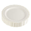 Wedding Dinnerware, Cream Plastic Plates for Parties, Birthdays (9 x 9 In, 25 Pack)