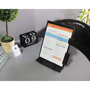 Document Holder for Typing with Adjustable Clip & Line Guide Holds Letter, Legal & A4 Size Paper, Portable Steel Reading Stand