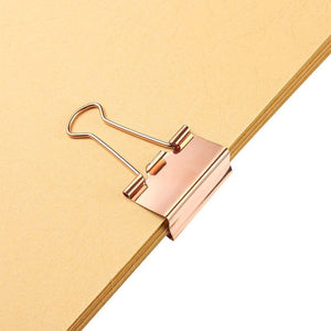Rose Gold Paper Binder Clips (1 in, 50 Pack)