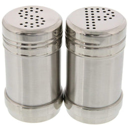 Juvale Salt and Pepper Shakers - Modern Kitchen Stainless Steel Salt and Pepper Shakers - 3.5 Inch