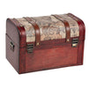 Set of 3 Wooden Storage Chest & Vintage Trunks, Victorian Map Print (Large, Medium & Small)