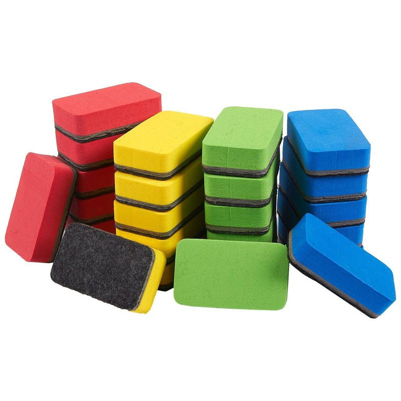 Mini Magnetic Erasers for Whiteboard Dry Erase Markers (2.7 x 1.6 In, 24 Pack)