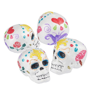 Juvale Foam Skulls 6-Pack for Day of The Dead, Halloween Arts and Crafts (Polystyrene, 4 Inches)