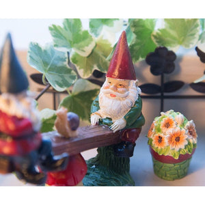 Mini Garden Gnome Fairy Village Statue Set, Whimsical Home Decor (7 Piece Set)