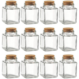 Juvale Clear Glass Bottles with Cork Lids (100ml, 12 Pack)