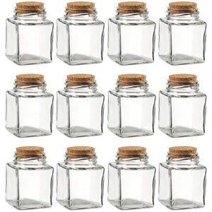 Juvale Clear Glass Bottles with Cork Lids (100ml, 12 Pack)