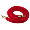 Red Velvet Stanchion Rope - 2-Pack Crowd Control Rope Barrier with Polished Gold Hooks, 5 Feet