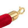 Red Velvet Stanchion Rope - 2-Pack Crowd Control Rope Barrier with Polished Gold Hooks, 5 Feet