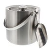 Insulated Stainless Steel Ice Bucket with Scoop, Lid and Handle (6.6 x 7.5 in)