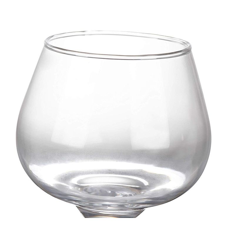 Set of 4 Brandy Snifter Glasses for Whiskey, Short Stem Wine Glass