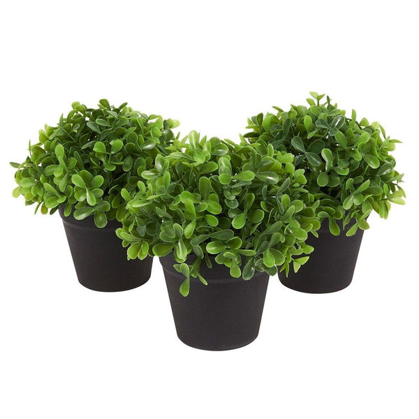 Mini Artificial Potted Plants for Home Decor (5 x 5.2 In, 3 Pack)