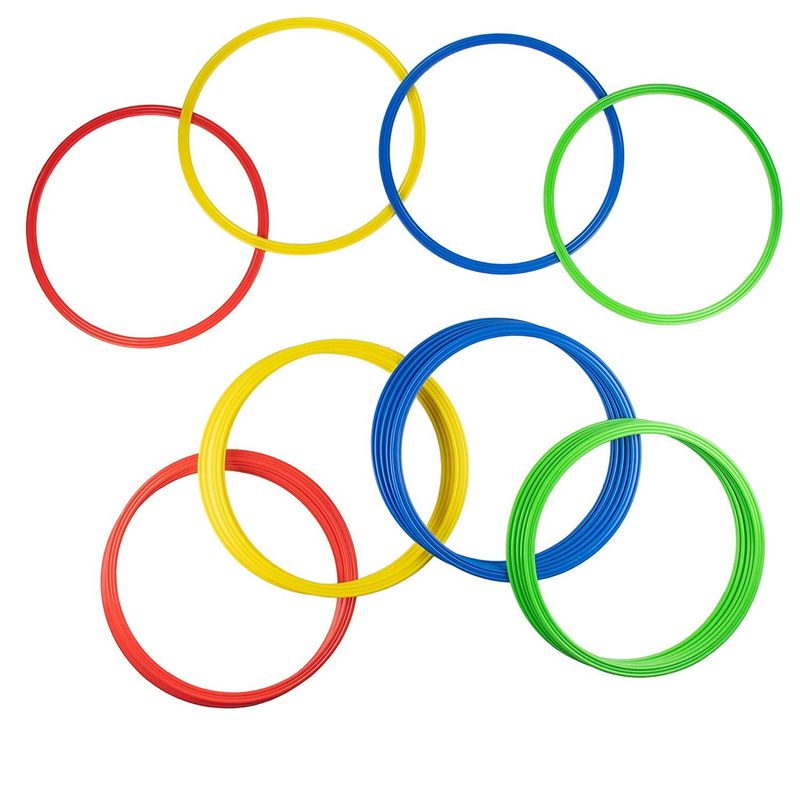 Juvale 24-Pack Speed and Agility Training Rings for Trainers, Gyms, Athletics, 4 Assorted Colors, Red, Yellow, Blue, and Green