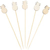 120 Pack Wood Pineapple Picks, Tropical Hawaiian Cocktail Party Skewers (5.5 In)