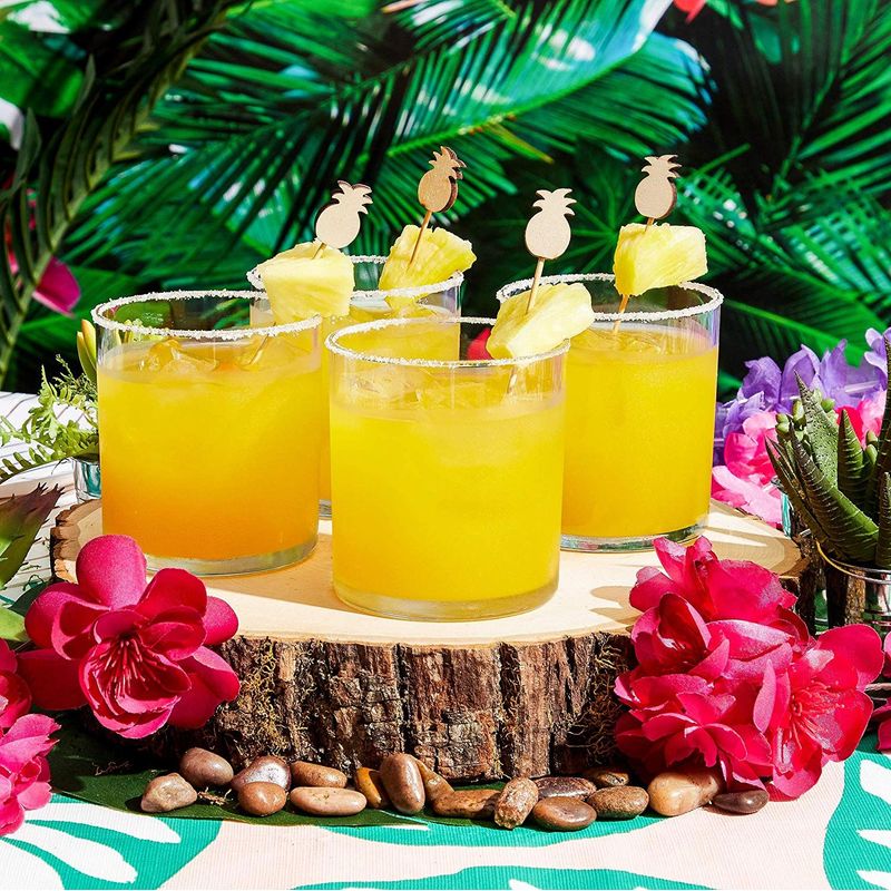120 Pack Wood Pineapple Picks, Tropical Hawaiian Cocktail Party Skewers (5.5 In)