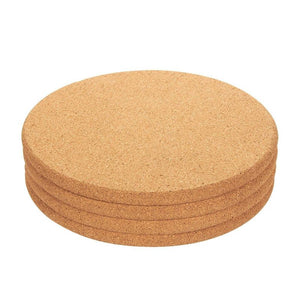 Juvale 4-Pack Cork Trivet Set - Round Corkboard Placemats Kitchen Hot Pads for Hot Pots, Pans, and Kettles, 9 x 9 x 0.5 Inches