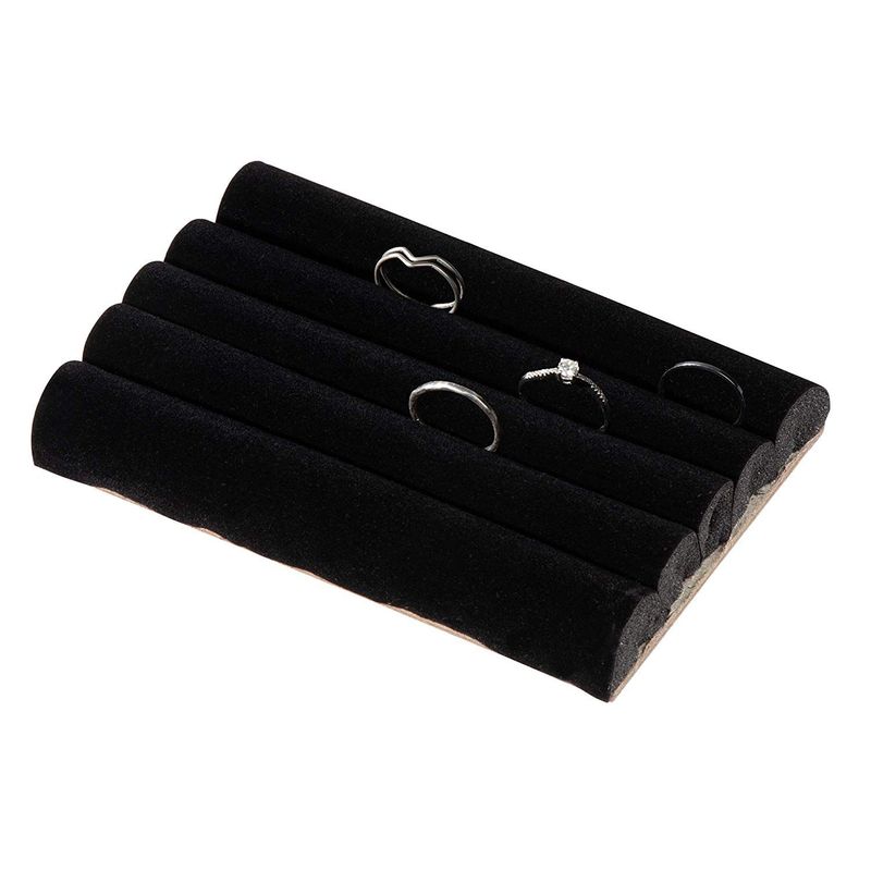 Juvale Ring Pads Foam Display Trays (4 Pack, 4 Slot, Black)