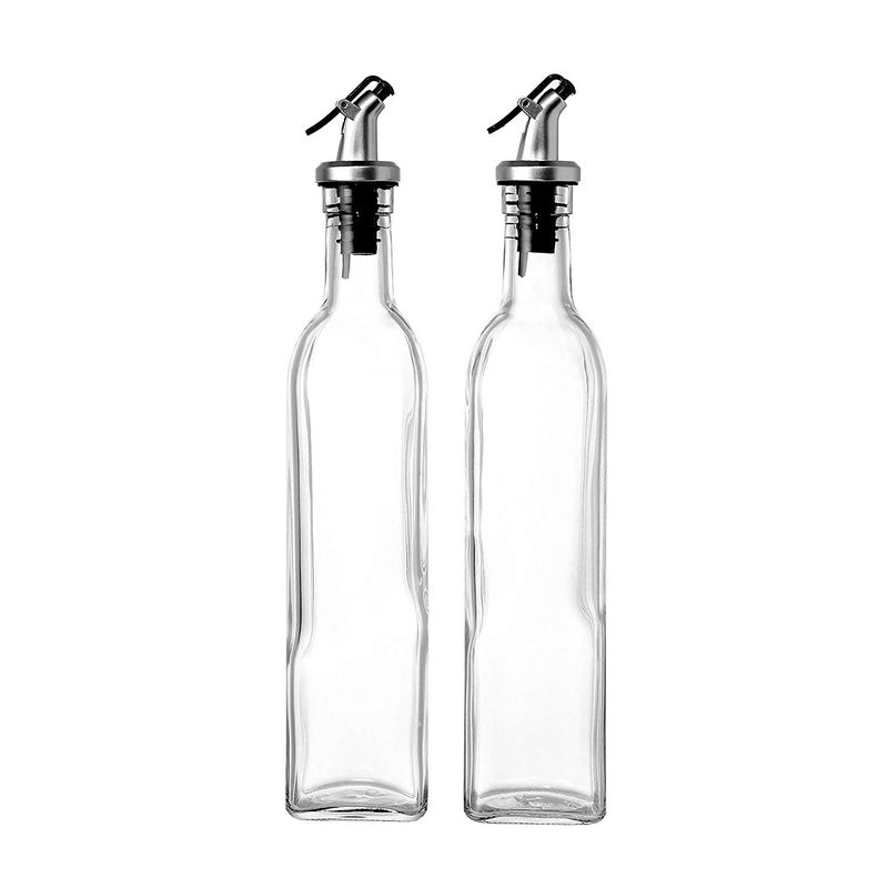 glass oil bottle with spout
