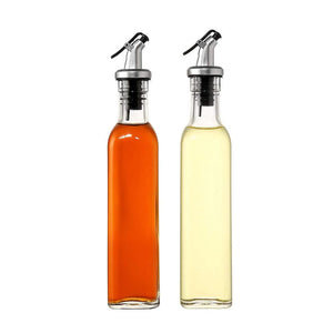 Juvale Olive Oil Dispenser – 2 Pack 250ml 8.5oz Glass Oil Bottle, Oil and Vinegar Cruet with Dispenser - Clear
