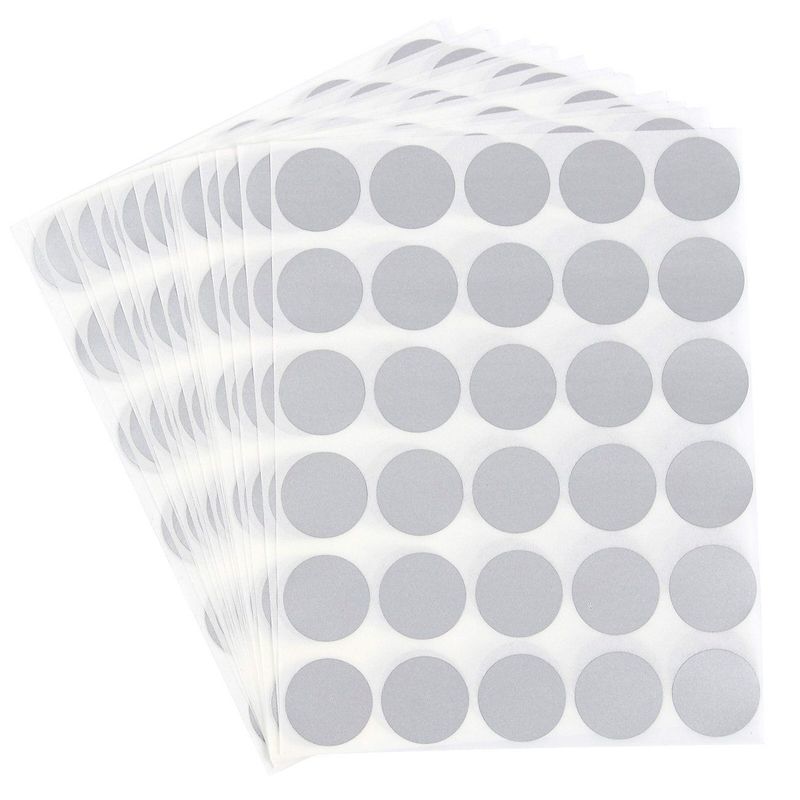 510-Pack Scratch-Off Stickers - 1-Inch Round Quarter Sized Circle DIY Peel and Stick Adhesive Scratch Off Labels, Silver