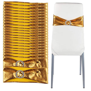 Gold Chair Sashes for Wedding Reception, Baby Shower, Birthday Party (100 Pack)