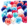 Juvale Artificial Flower Heads - 60-Pack Fabric Fake Flowers for Wedding Decorations, Baby Showers, DIY Crafts, Mixed Colors, 1.5 x 1.5 x 1.2 Inches