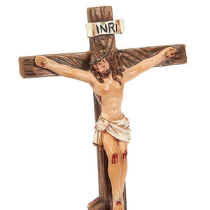 Juvale Religious Statues - 3-Pack Jesus Cross Crucifix Figurines - Holy Catholic Crosses, Resin Figures of Christ's Crucifixion - 1.7 x 3.6 x 1.25 Inches