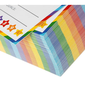 Juvale Rainbow Punch Card for Classroom Kids Rewards (3.5 x 2 in, 60-Pack)