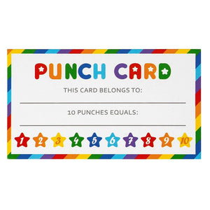 Andaz Press Vintage Kraft Brown Reward Punch Cards, Loyalty Cards for Small Business Customers, 100-Pack, White