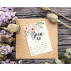 Watercolor Join Us Invitation Cards - 50 Fill-In Floral Classy Invites with Envelopes for Kids Birthday, Bridal Shower, Wedding, 5 x 7 Inches, Postcard Style