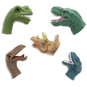 10 Pack Dinosaur Finger Puppets Toys for Kids, 5 Assorted Designs