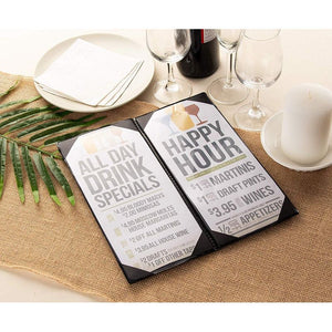 Juvale 6-Pack Menu Holder - Menu Covers for Restaurant, Bar, Lounge, Happy Hour Drinks, Wine List, Double View with Clear PVC Sheets for Paper Protection, 11.3 x 5 Inches