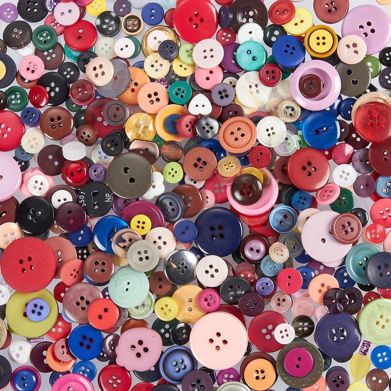 1000 Pcs Round Craft Buttons for Sewing DIY Crafts Resin Buttons Children's Manual Button Painting, Multicolor