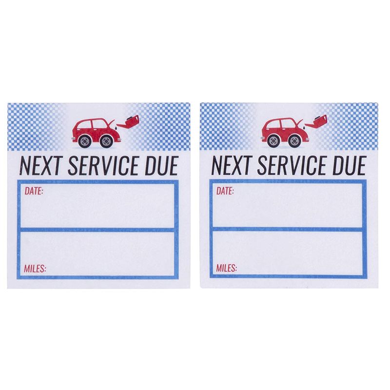 Oil Change Sticker - 500-Count Auto Service Reminder Sticker Roll, Next Service Due Sticker, Removable Vinyl Stickers for Cars, 2 x 2 Inches