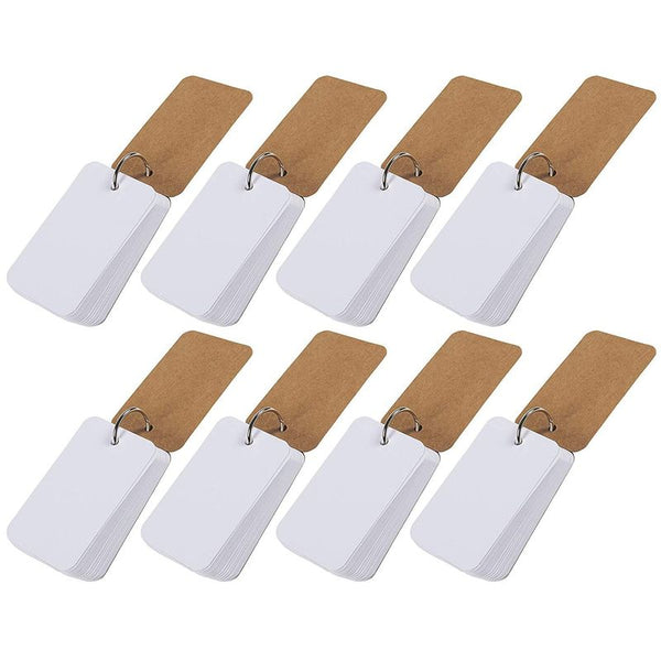 Blank Flashcards with Binder Rings (2.2 x 3.5 In, 8 Pack)