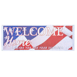 Juvale Welcome Home Deployment Banner - American Flag Decorations for Military, Army, Soldier, Marine, Navy, and USMC, 62.2 x 22 Inches