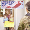 Juvale Welcome Home Deployment Banner - American Flag Decorations for Military, Army, Soldier, Marine, Navy, and USMC, 62.2 x 22 Inches