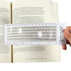 12-Piece Page Magnifiers - Ruler Magnifying Lenses, Plastic Bookmark Fresnel Magnifiers, 3 x Magnification, 7.5 X 2.5 Inches