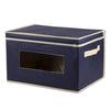 Foldable Storage Bins, Fabric Cubes (Navy, 16.2 x 10 x 12 In, 3 Pack)