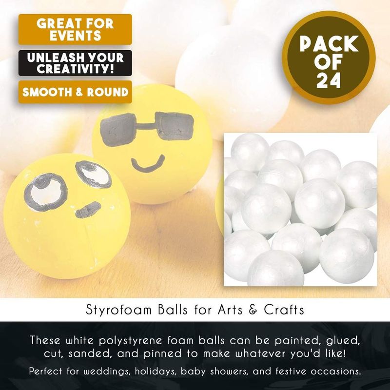 100 Pack 0.8 Inch Blank Foam Balls for Art Decoration Polystyrene Small  Craft Foam Balls for Easter Sphere Foam Ball for School DIY Projects