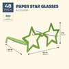Juvale 48-Pack Star Paper Party Eye Glasses for Birthday Favors, 6 Colors, 6.5 x 5 x 3 Inches