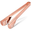 Salad Tongs - Stainless Steel Serving Tongs, Copper-Coated Metal Server Tongs for Pasta, BBQ, Appetizers, Pastries, Rose Gold - 9.25 x 2 x 2 Inches