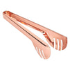 Salad Tongs - Stainless Steel Serving Tongs, Copper-Coated Metal Server Tongs for Pasta, BBQ, Appetizers, Pastries, Rose Gold - 9.25 x 2 x 2 Inches