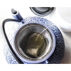 Juvale Blue Floral Cast Iron Teapot Kettle with Stainless Steel Infuser 34oz