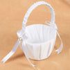 Juvale Flower Girl Satin Wedding Basket, White, 8 x 5 x 3.5 Inches